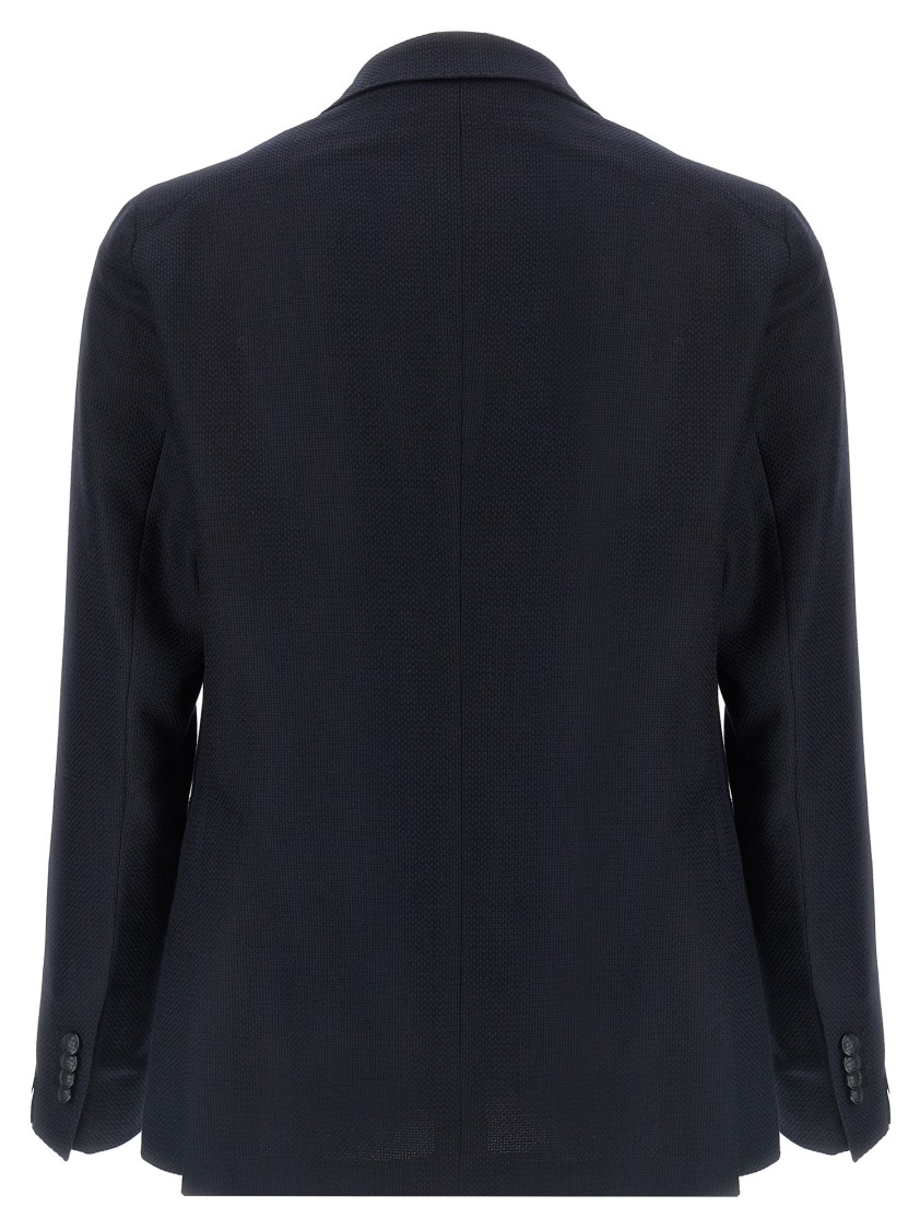 Tagliatore Micro Squares Blazer in Blue | THE LIST