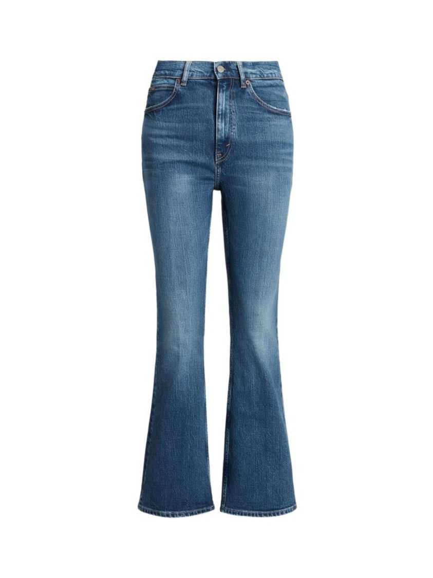 Polo Ralph Lauren High-waisted Flared Jeans With Cropped Leg And Vintage Wash In Blue