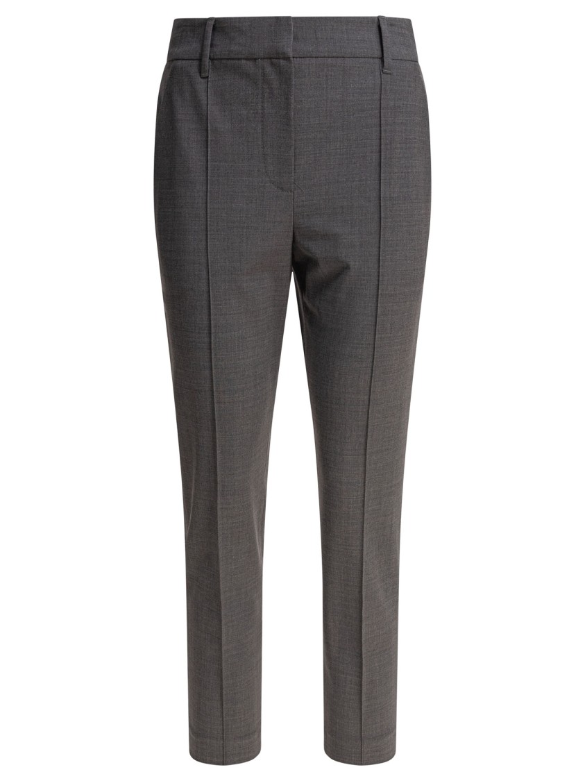 Brunello Cucinelli Tailored Grey Trousers With Mid-rise Waist In Gray
