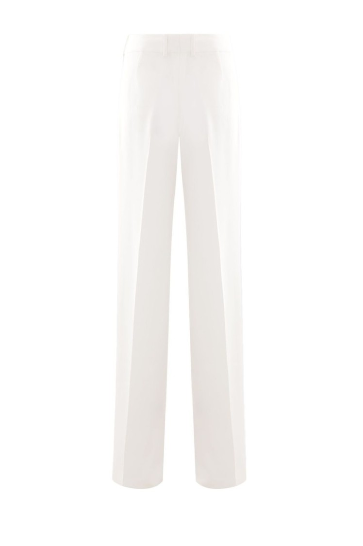 ERMANNO SCERVINO ERMANNO SCERVINO TAILORED WHITE TROUSERS WITH SUBTLE PLEATS