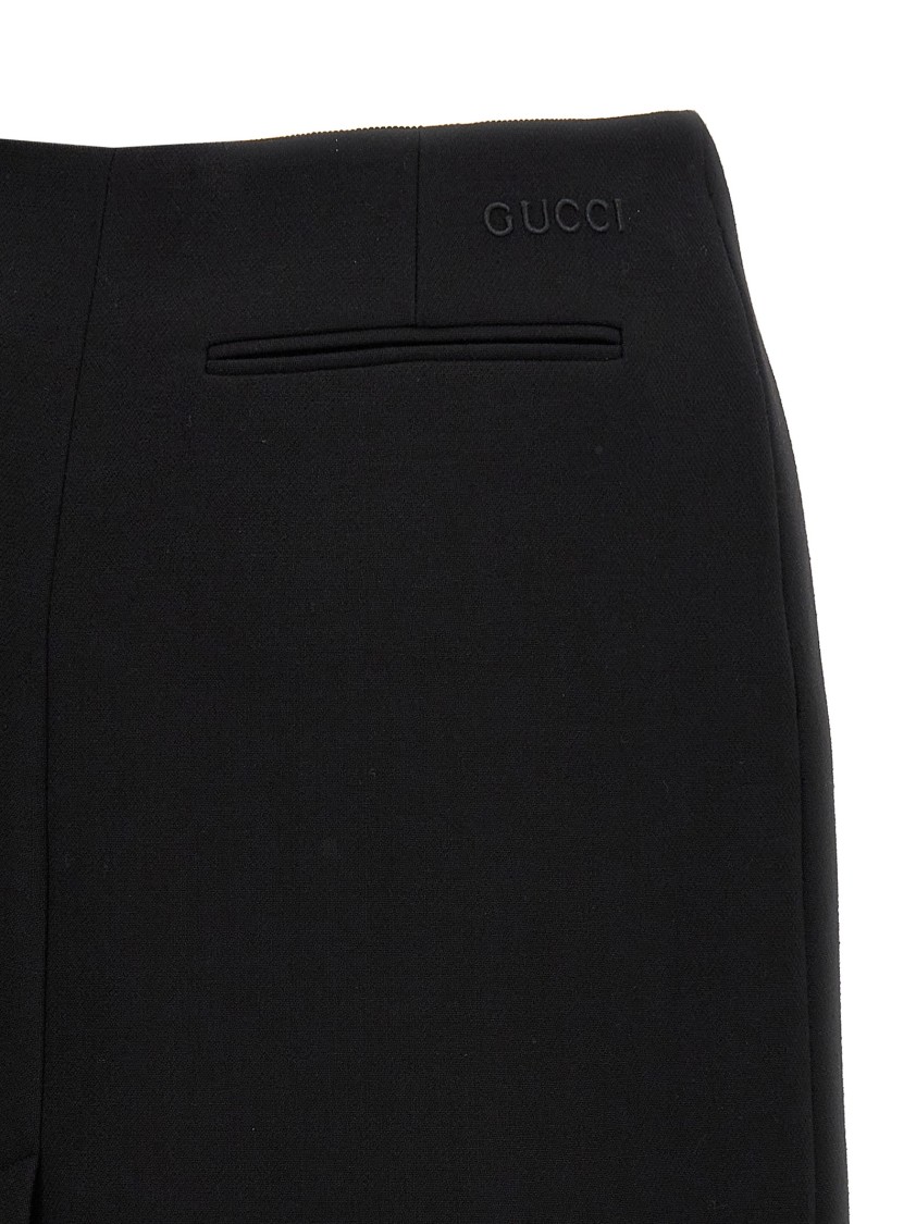 Gucci Wool Crepe Skirt In Black