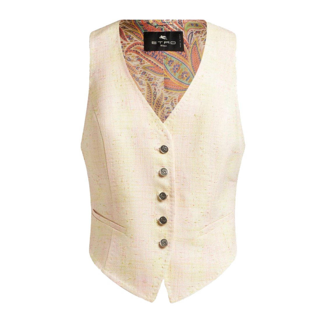 Shop Etro Tailored Vest With Deep V-neckline And Lining