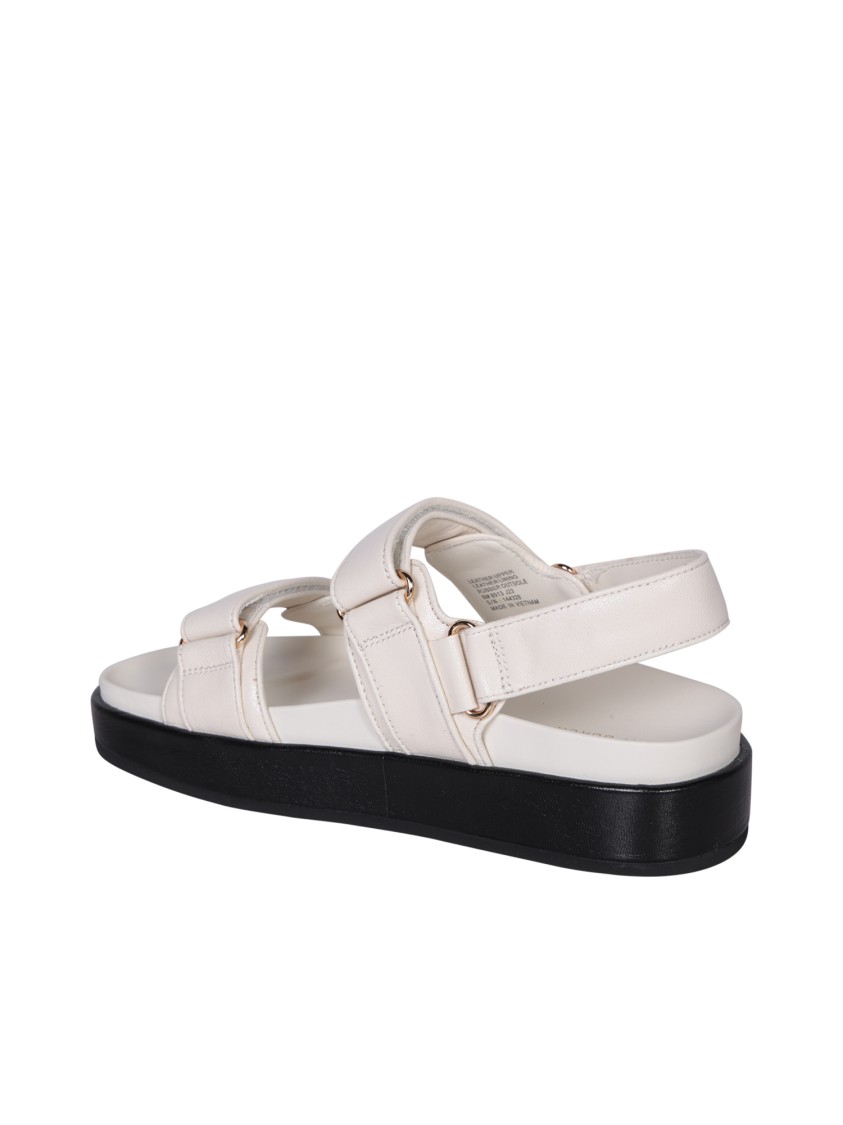Tory Burch Open Toe White Sandals With Adjustable Strap In White