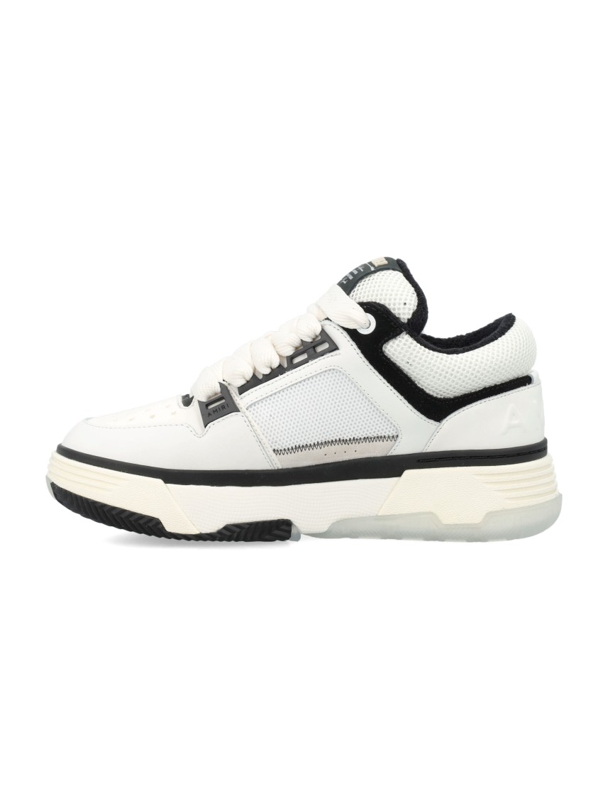 Amiri White And Black Chunky Sneakers With Logo Detail In Leather And Mixed Tech Fabrics Man