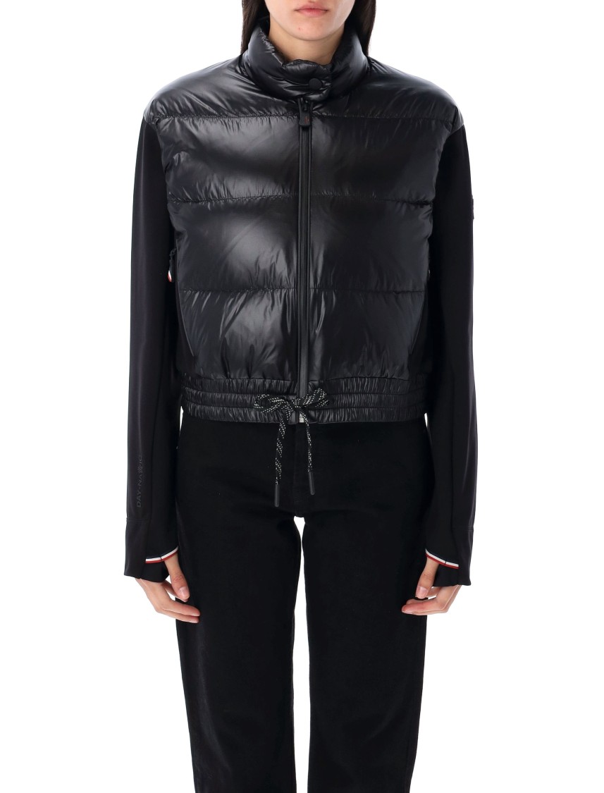 Shop Moncler Padded Zip-up Cardigan With High Collar And Adjustable Hem