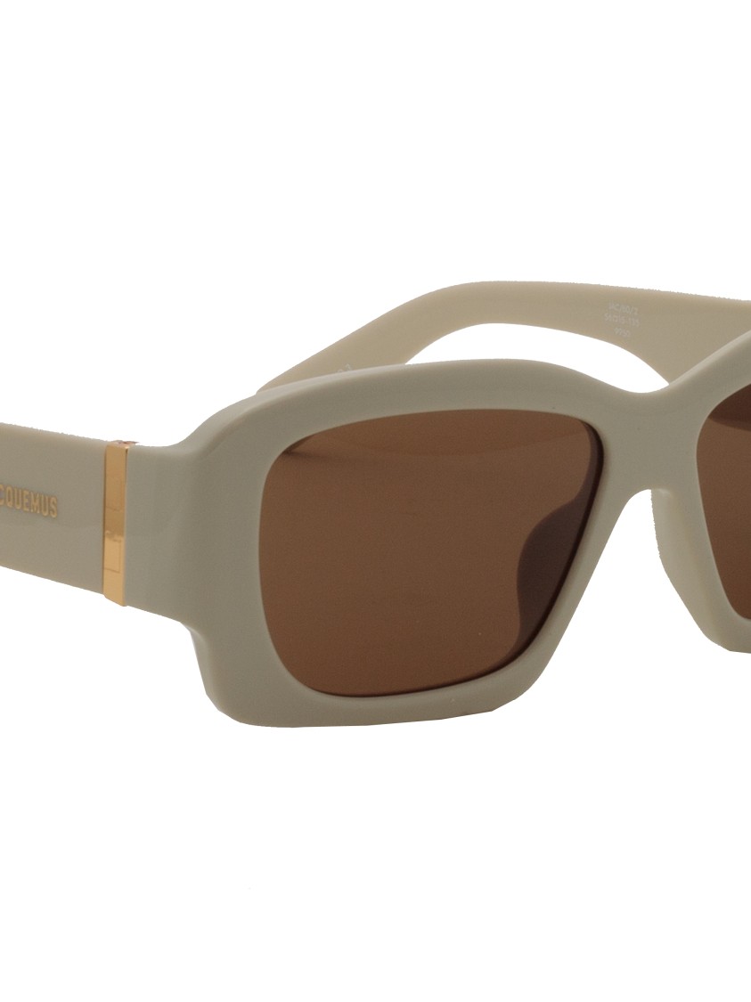 LINDA FARROW X JACQUEMUS LINDA FARROW X JACQUEMUS ANGULAR GREY SUNGLASSES WITH BROWN LENSES