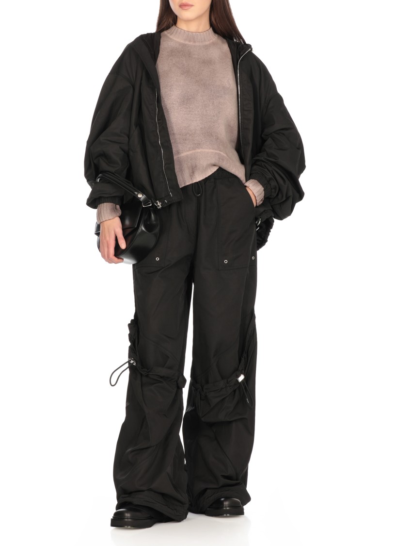 Shop Attico The Flared Cargo Pants In Black