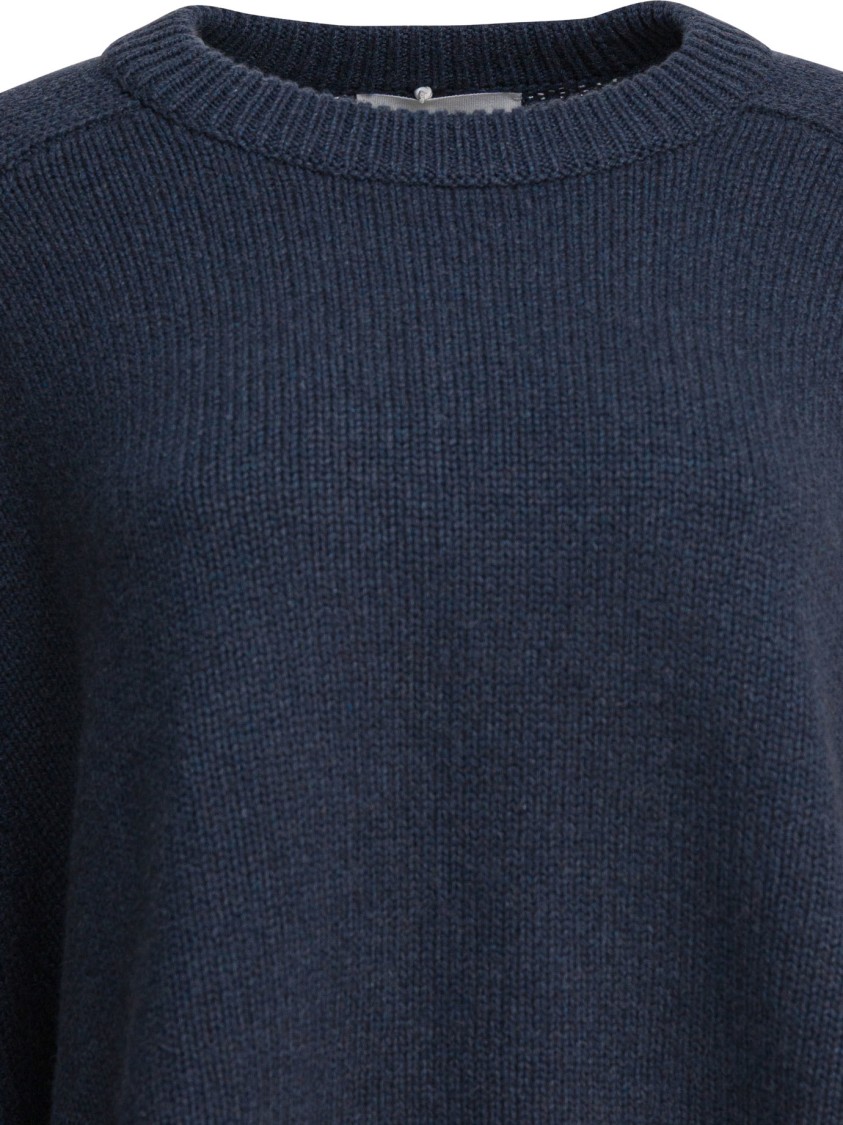 Lisa Yang Cropped Cashmere Sweater With Round Neckline In Blue
