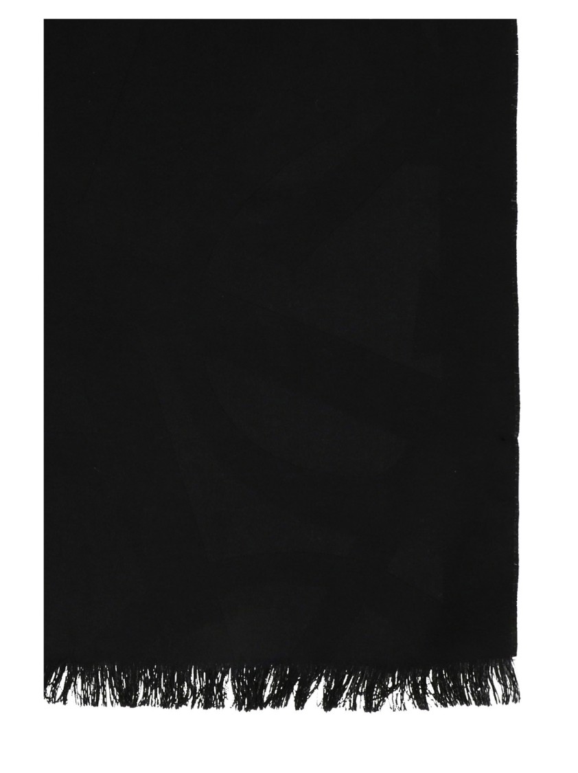 Saint Laurent 'monogram' Scarf In Black