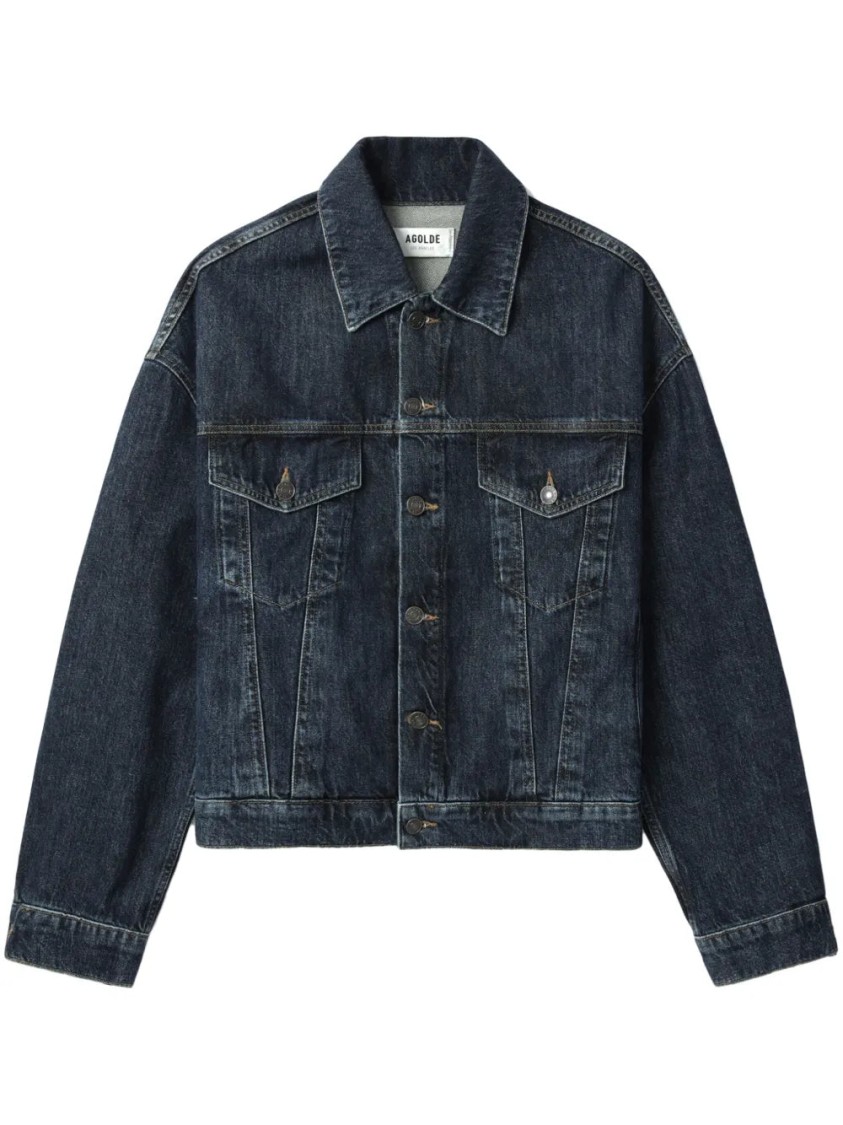 Shop Agolde Dalton Denim Jacket In Blue