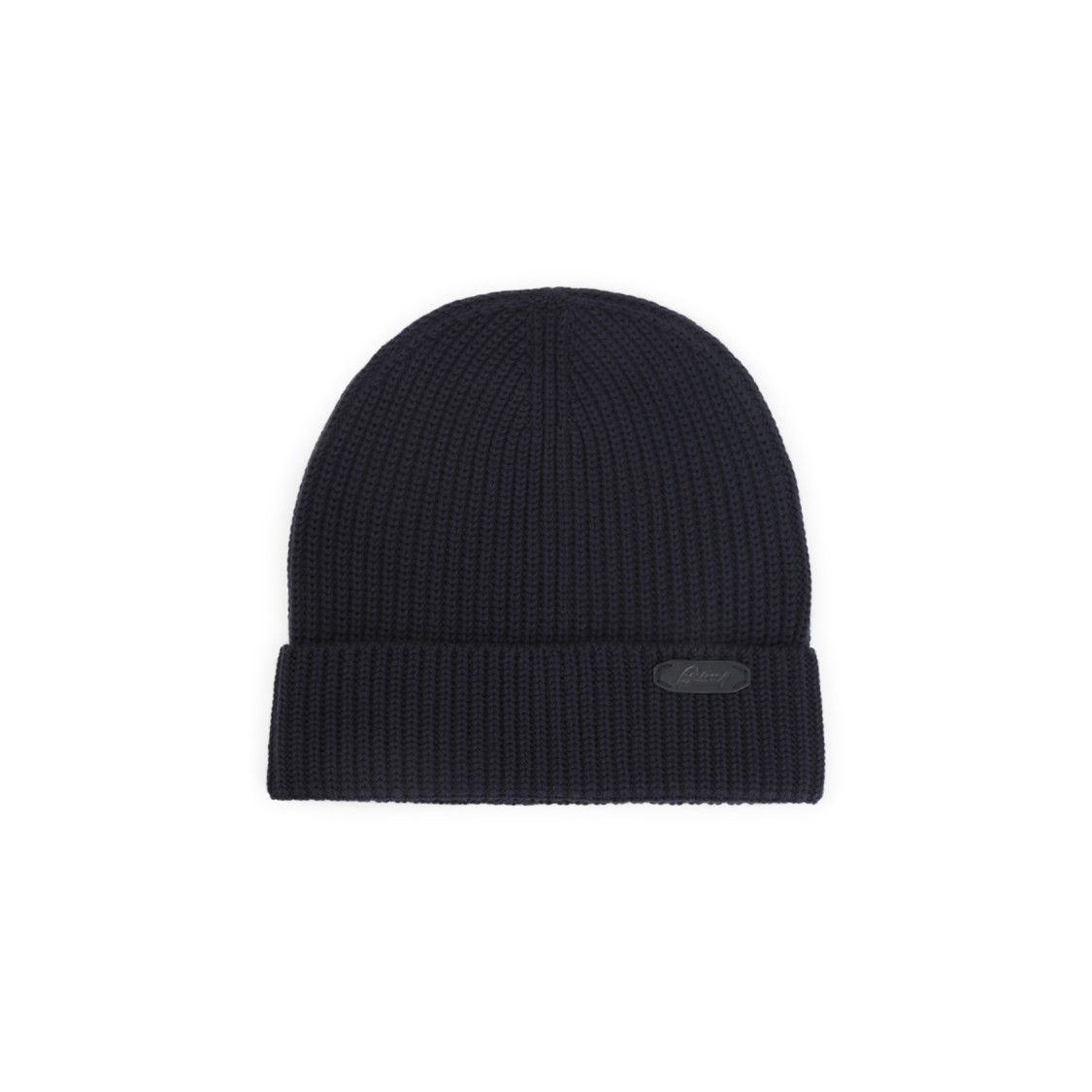 Brioni Ribbed Knit Beanie In Midnight Blue Wool