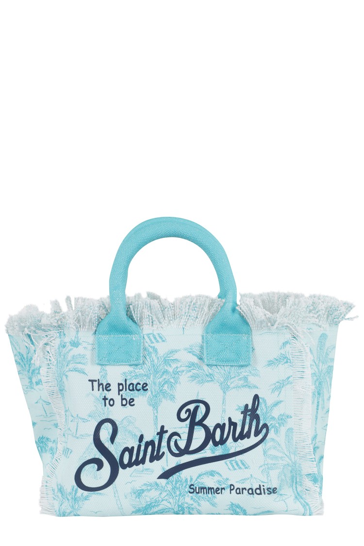 Mc2 Saint Barth Canvas Small Bag With Beach Print
