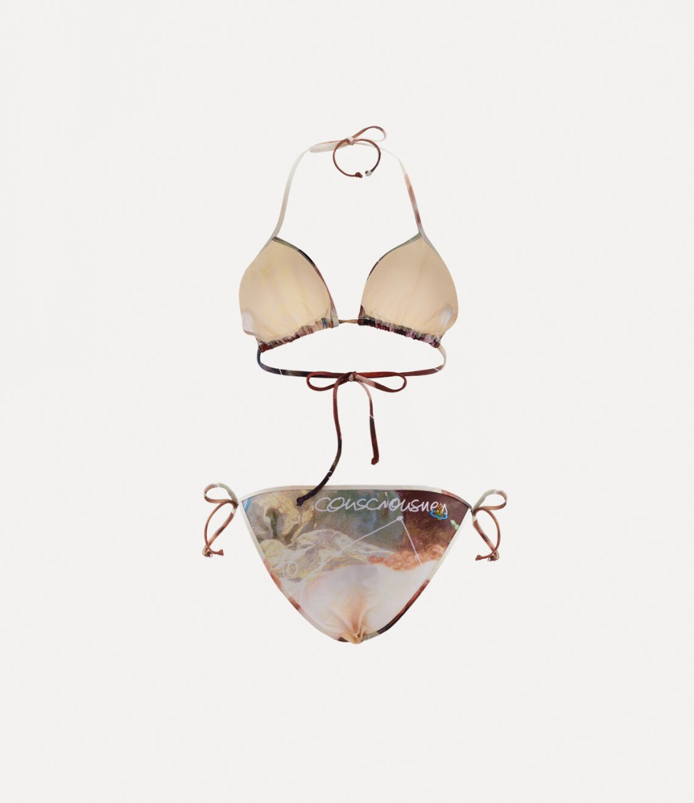 Vivienne Westwood Triangle Bikini With François Boucher Artwork In Multi