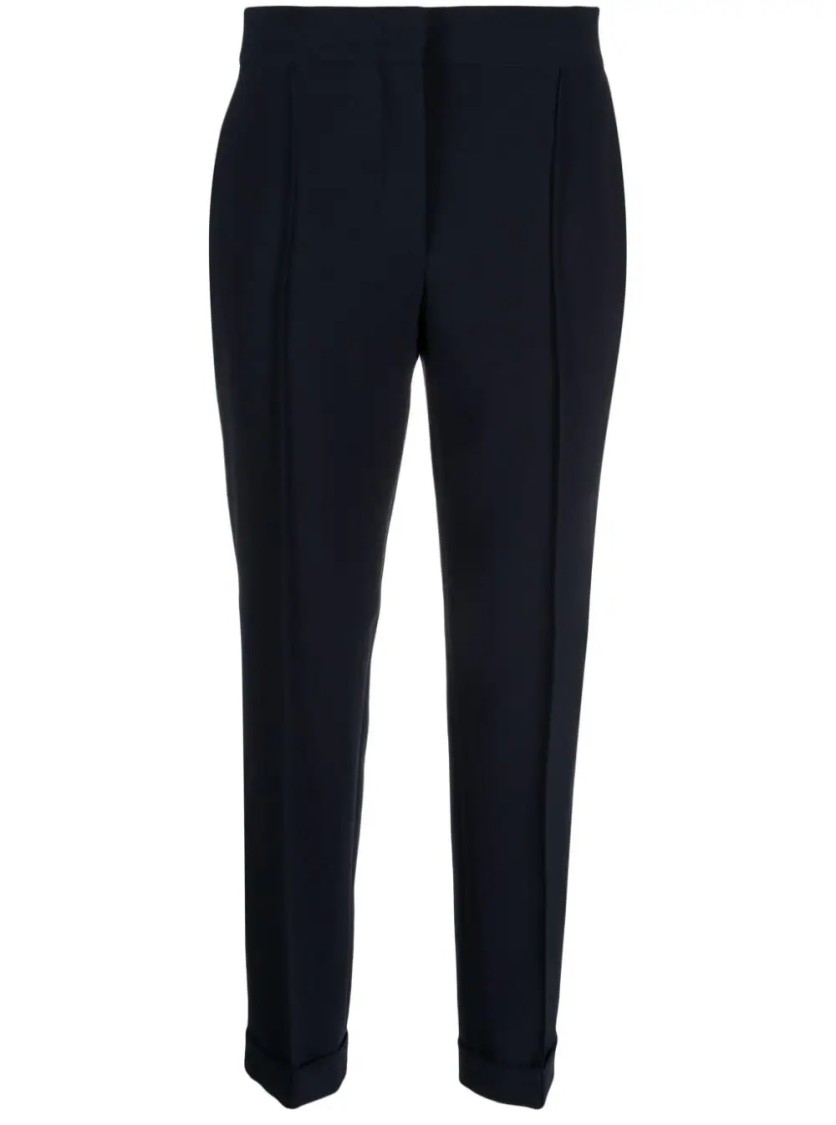 Moschino Tailored Black Trousers With Refined Cuffs In Black