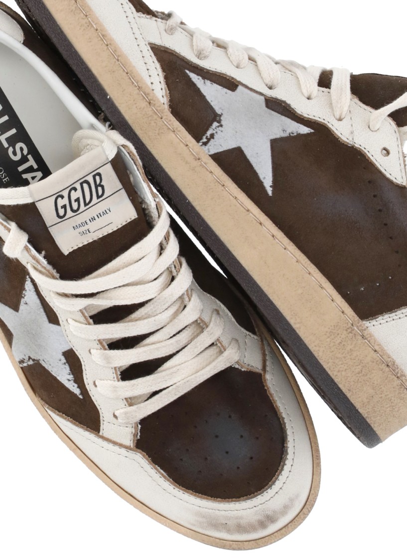 Shop Golden Goose Brown Ballstar Sneakers