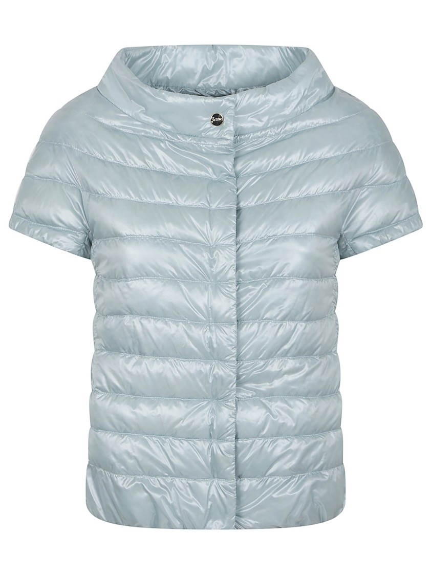 Herno High-collar Short-sleeved  Jacket With Quilted Finish