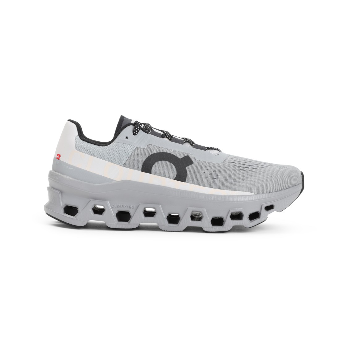 On Breathable Grey Sneakers With Robust Rubber Sole In Grey