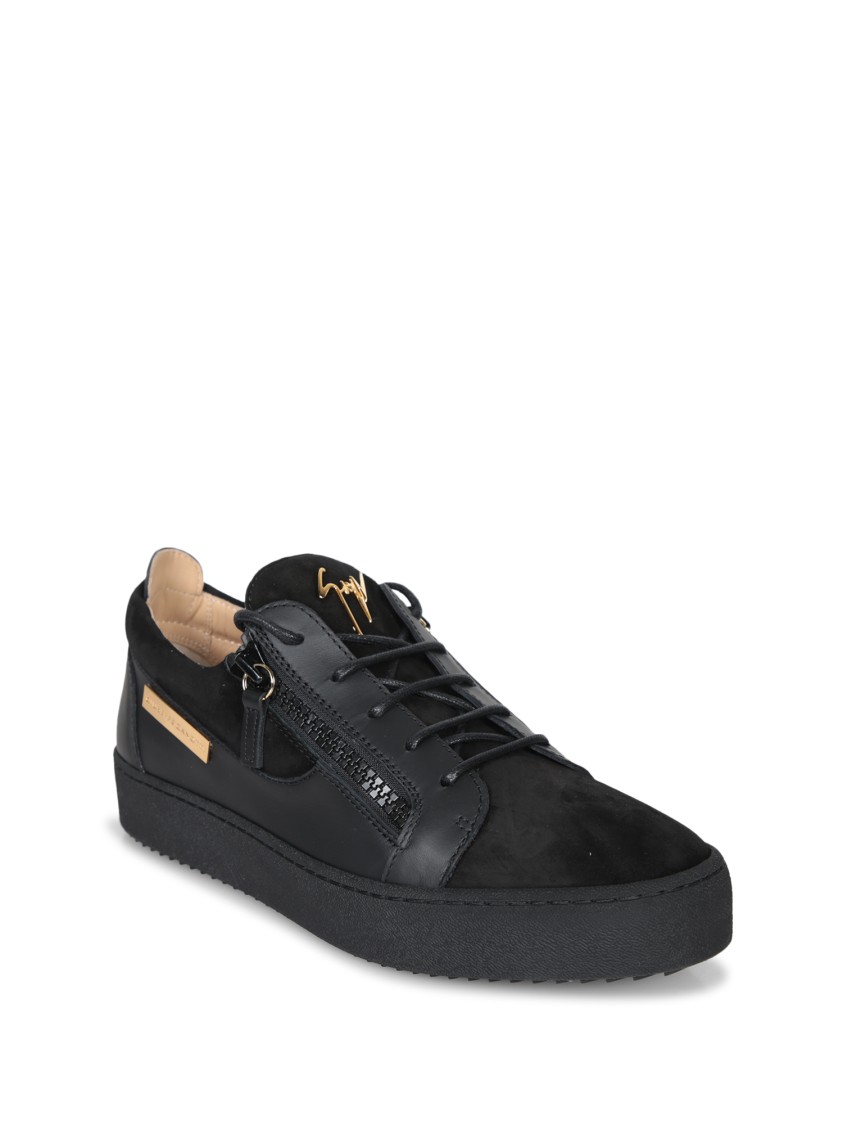 Giuseppe Zanotti Contemporary Black Sneakers With Leather And Suede Finish