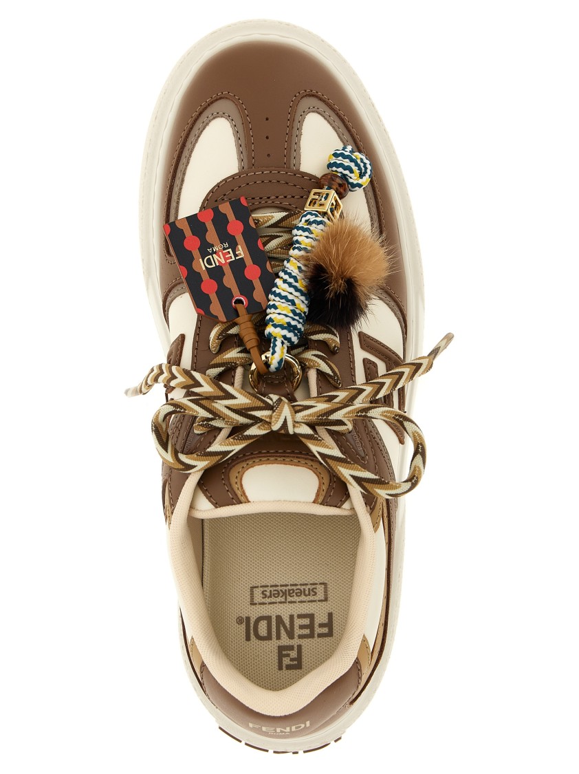 Fendi Sneakers Chunky Sole Contrast Panels In White