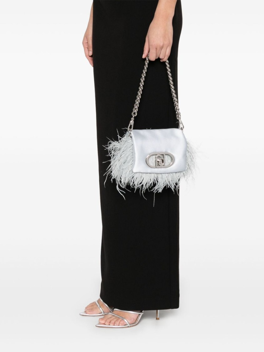 Liu •jo Liu Jo Sky Blue Feather Shoulder Bag In Blue
