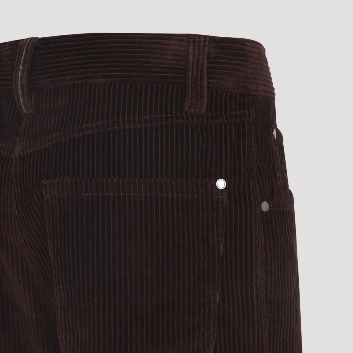 Brunello Cucinelli High-waisted Dark Red Corduroy Pants With Textured Rib Pattern In Brown