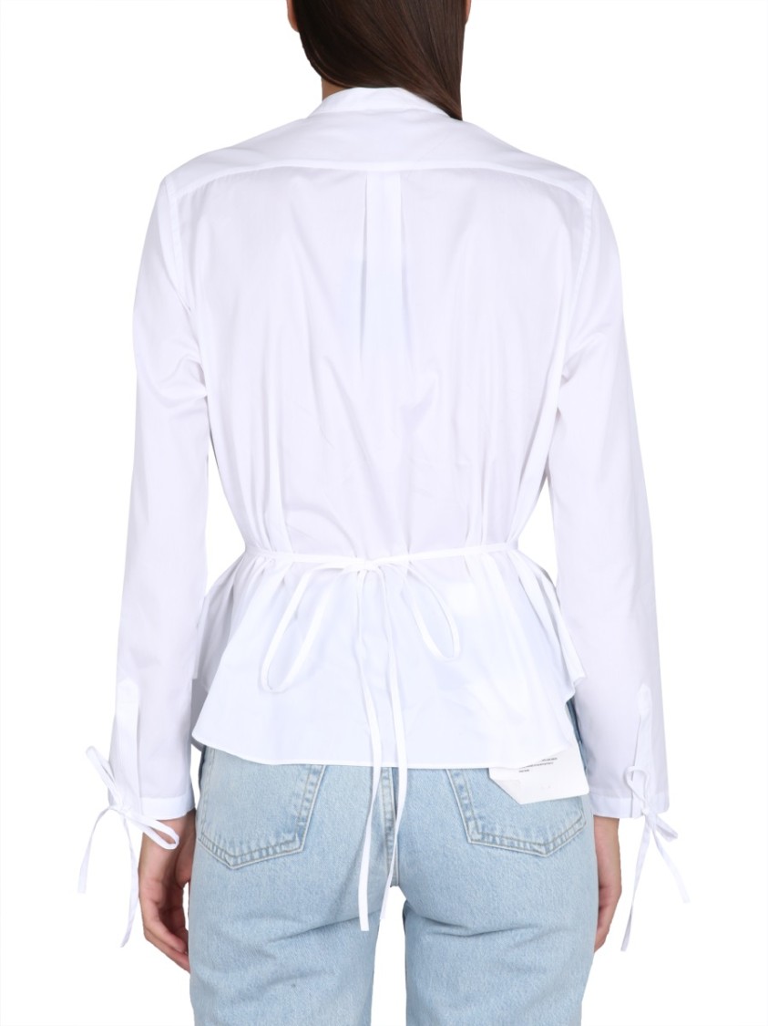 Shop Aspesi Korean Collar Shirt