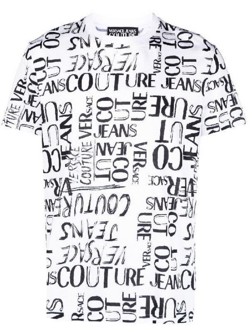 Versace Jeans Couture Baroque-Pattern White T-Shirts | THE LIST