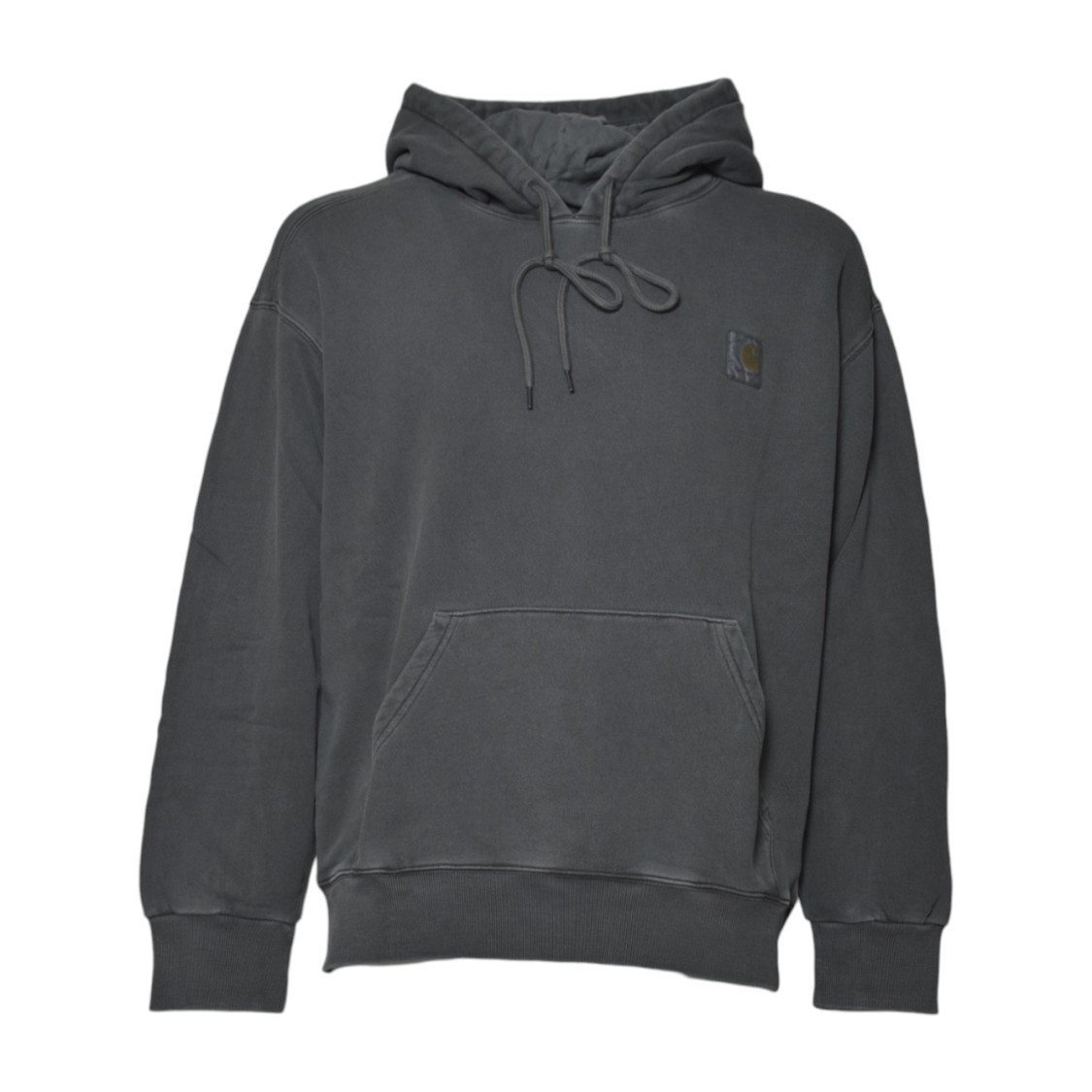 Carhartt Hooded Cotton Vista Sweater With Tonal Details And Logo Patch In Gray
