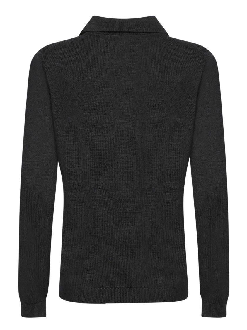 BLANCA VITA BLANCA VITA BLACK LONGSLEEVES POLO T-SHIRT