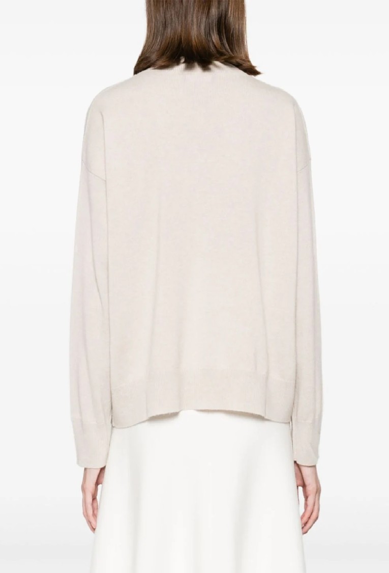 Fabiana Filippi Relaxed Fit V-neck Sweater In Neutral