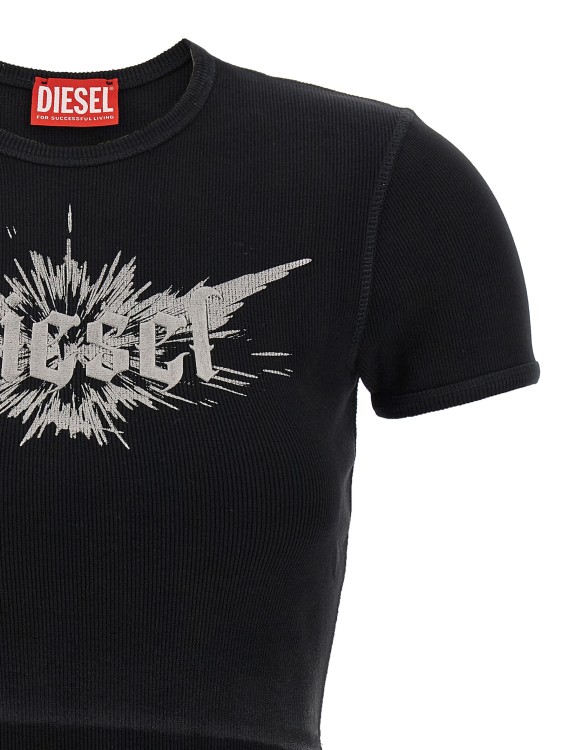 DIESEL トップス t-ele-long-p2 T-ELE-LONG-P2 T-shirt with winged Diesel foil print｜ブルー