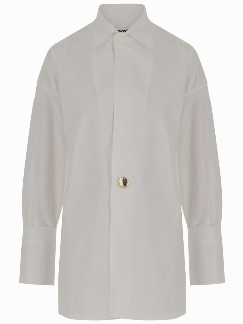 Shop Darkpark Stretch Cotton Jodie Shirt In White