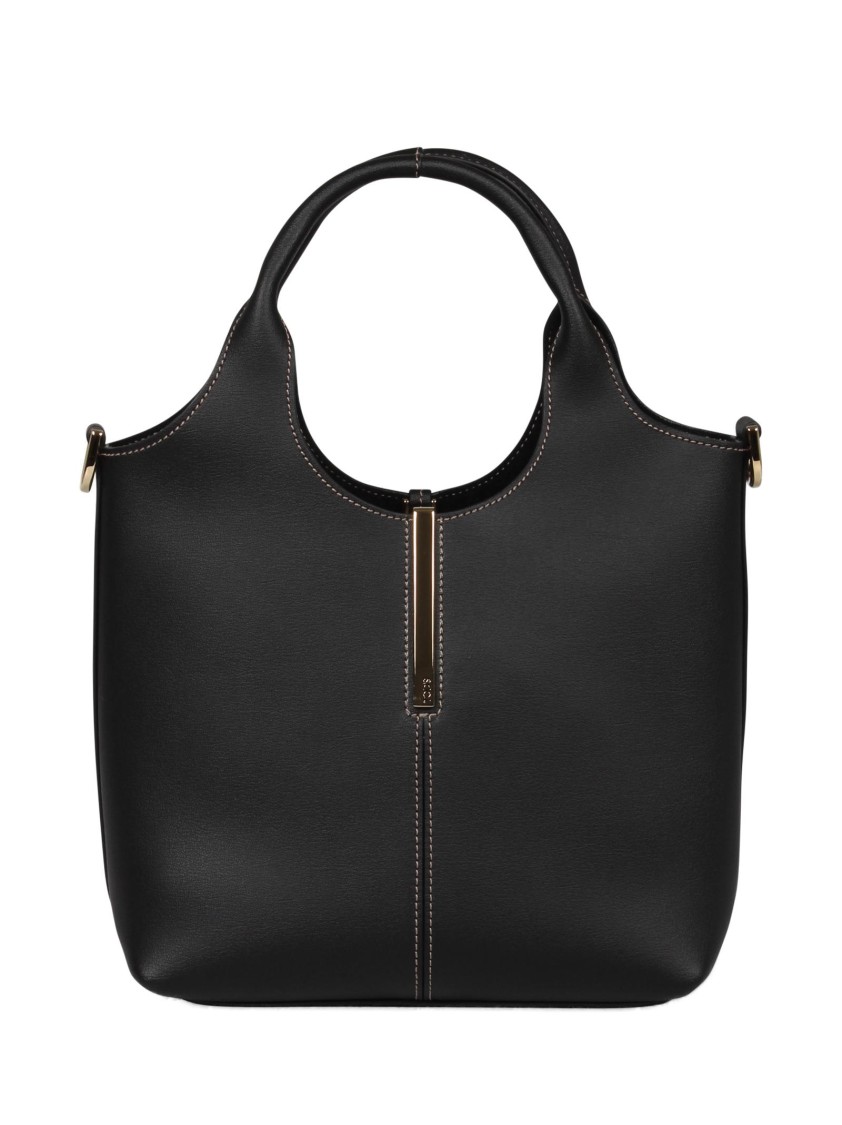 Tod's Smooth Calf Leather Shoulder Bag With Engraved Logo