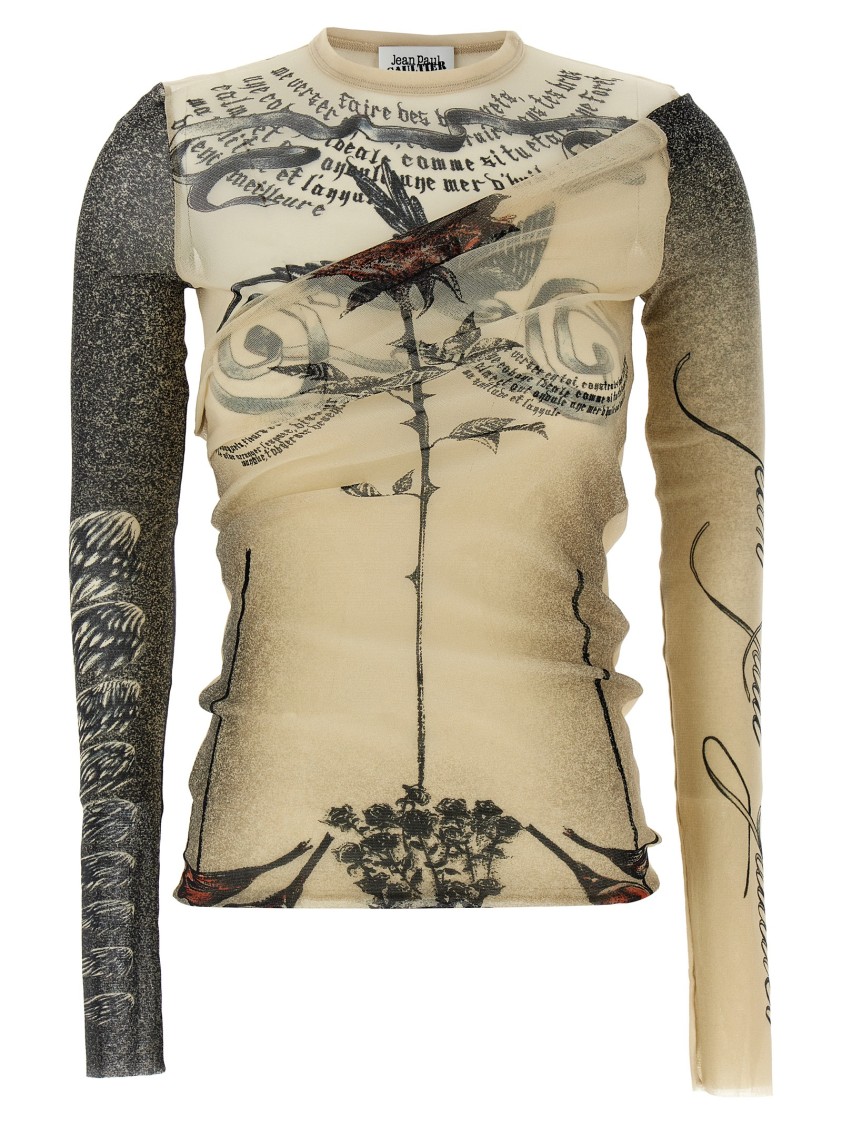 Jean Paul Gaultier Multicolor Double Layer Tulle Top