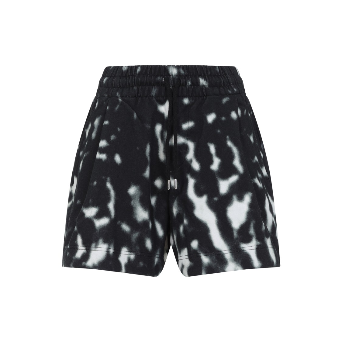 Shop Dries Van Noten Relaxed Fit Tie-dye Shorts With Elastic Waistband In Black