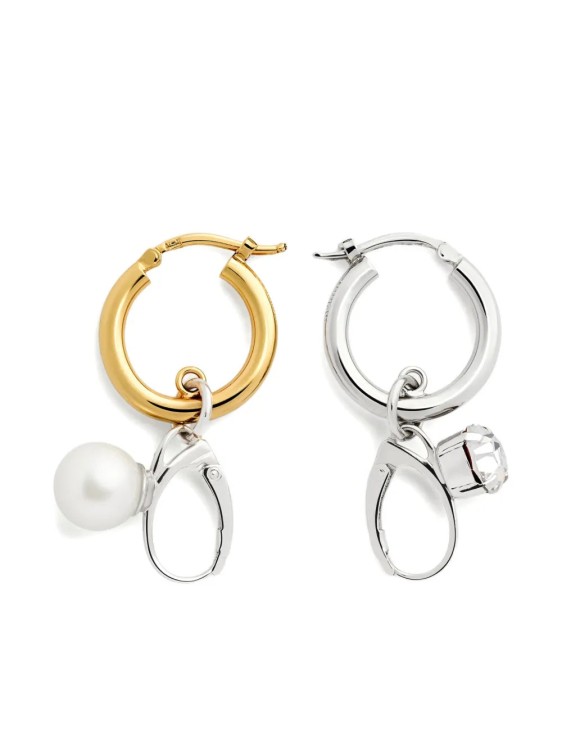 ピアス Mm6 By Maison Margiela Embellished Hoop Earrings MM6 Maison Margiela Embellished Hoop Earrings - Silver/Gold
