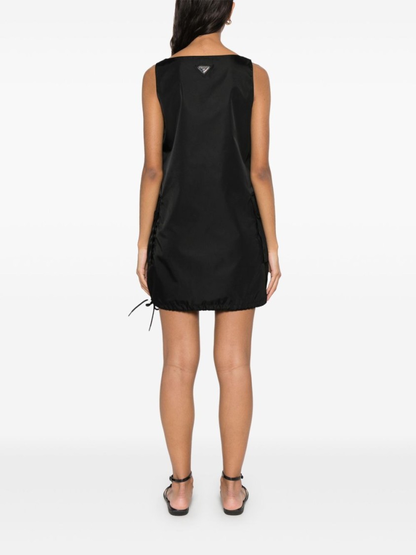 Prada Nylon Mini Dress In Black