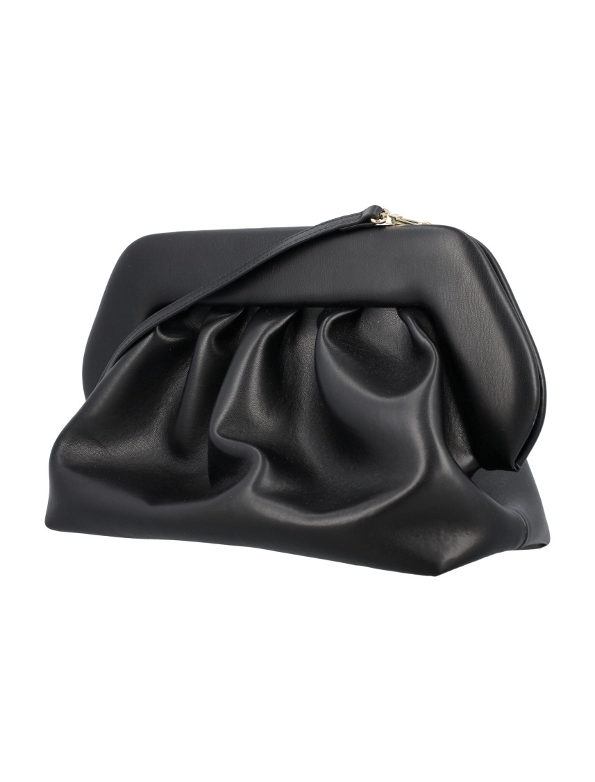 THEMOIRÈ THEMOIRÈ STRUCTURED BLACK BIOS CLUTCH WITH MAGNETIC CLOSURE