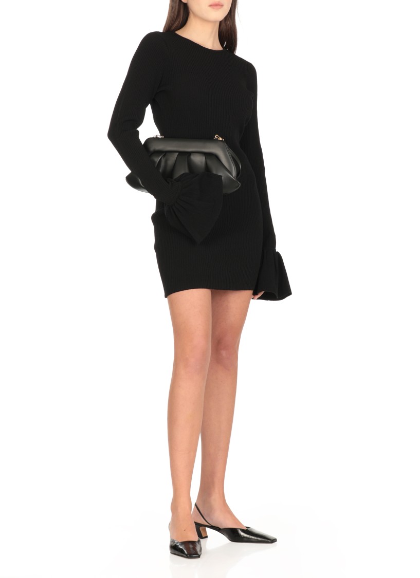 Shop Rotate Birger Christensen Rotate Knit Mini Cutout Dress In Black