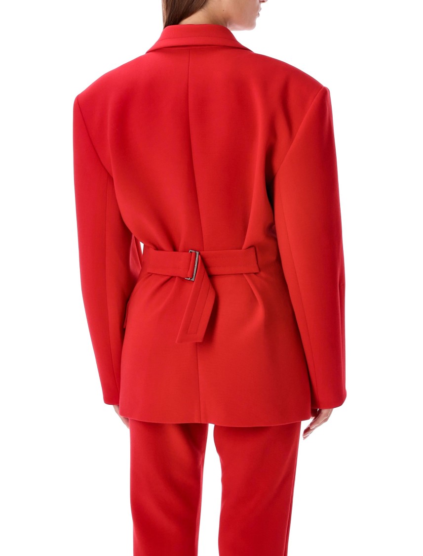 Magda Butrym Double-breasted Hourglass Blazer In Red