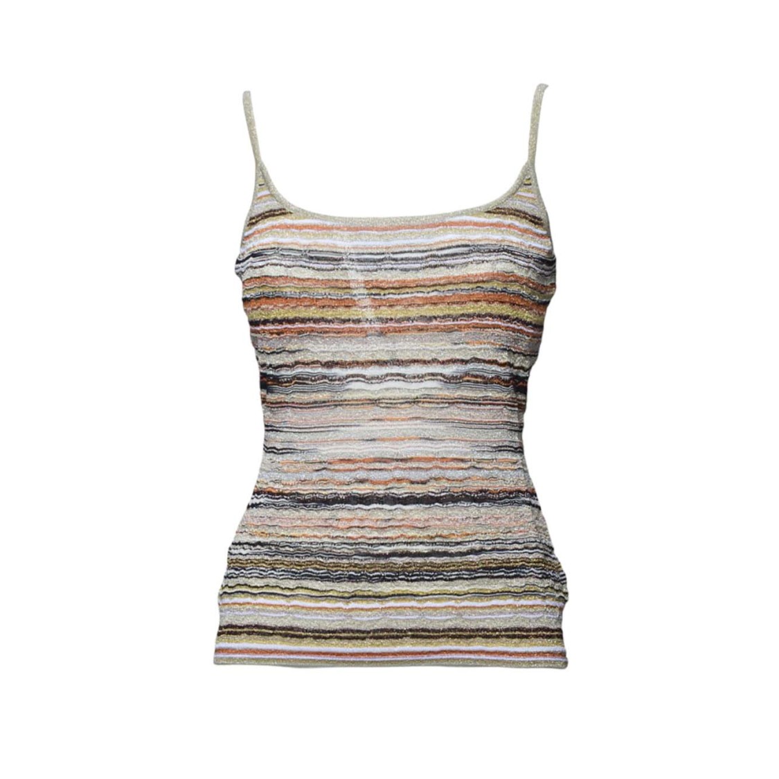 MISSONI MISSONI FITTED TANK TOP IN TEXTURED LAMÉ VISCOSE