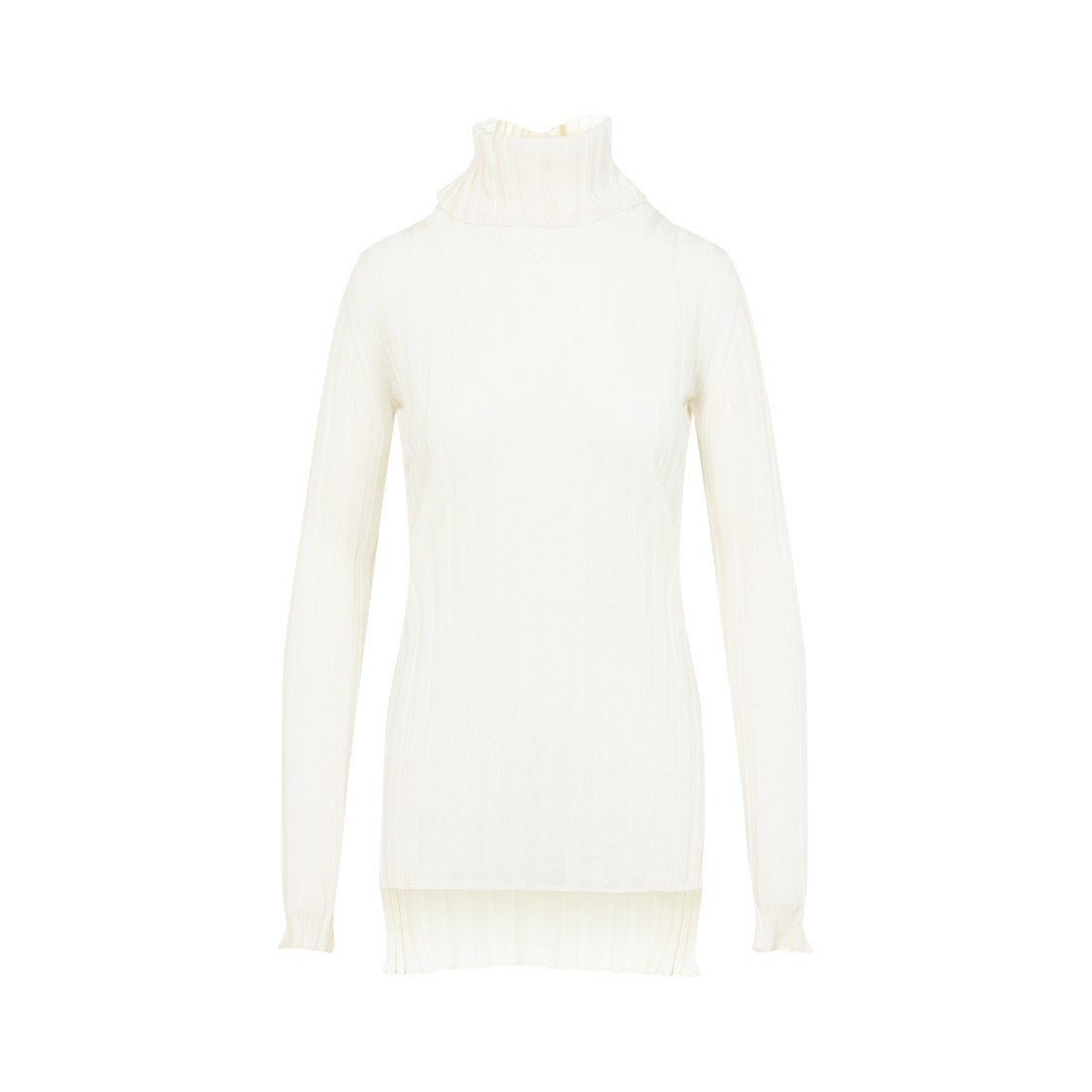 Carven Wool-blend High-neck Sweater In White