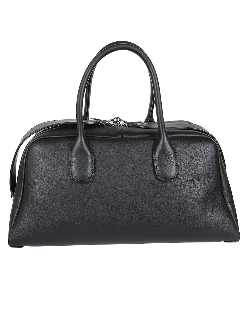 Tod's Structured Black Leather Shoulder Bag With Polished Finish In Black
