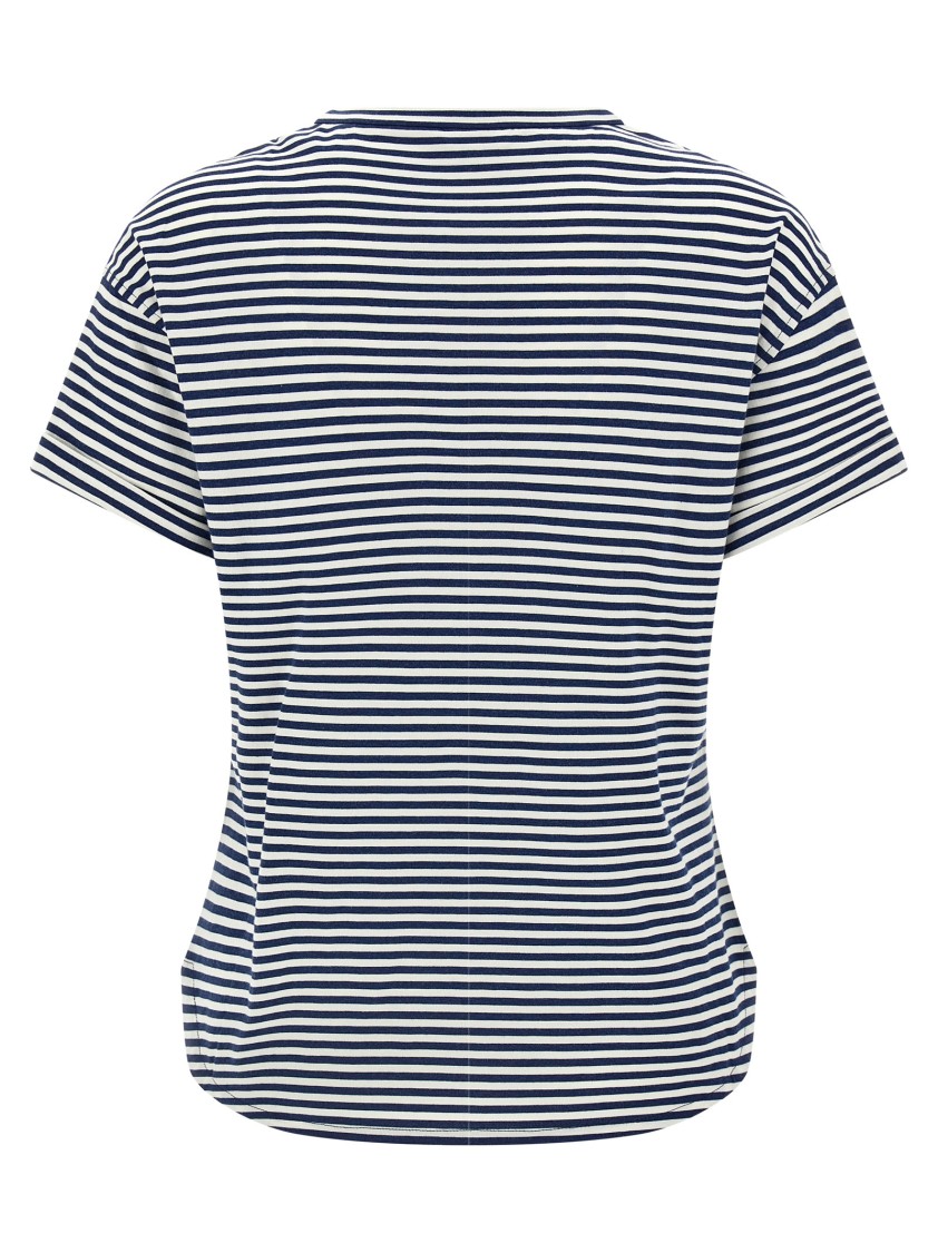 Brunello Cucinelli Striped Cotton T-shirt With Jewel Pocket Detail In Multi