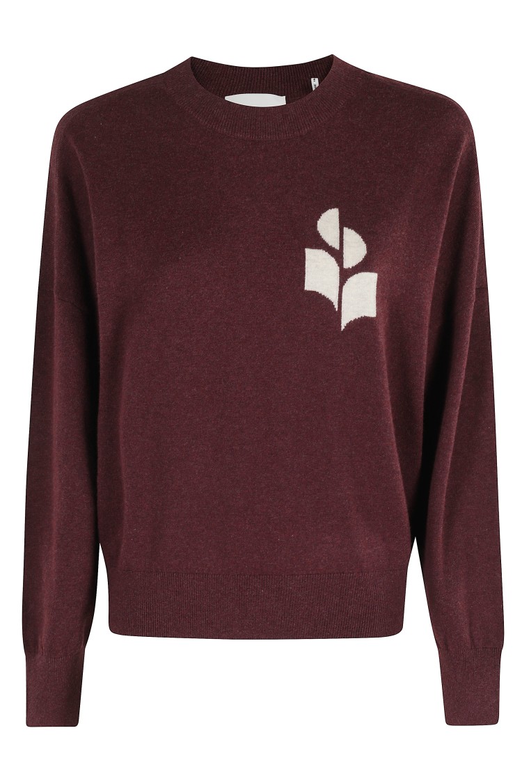 Isabel Marant Étoile Isabel Marant Etoile Marisans Mixed Cotton Logo Sweater In Burgundy