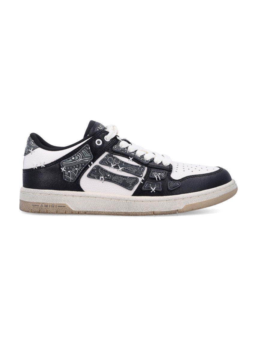 Amiri Skel Top Black Low Top Sneakers With Logo Patch On The Tongue And Logo Lettering On The Heel In Leat In Black
