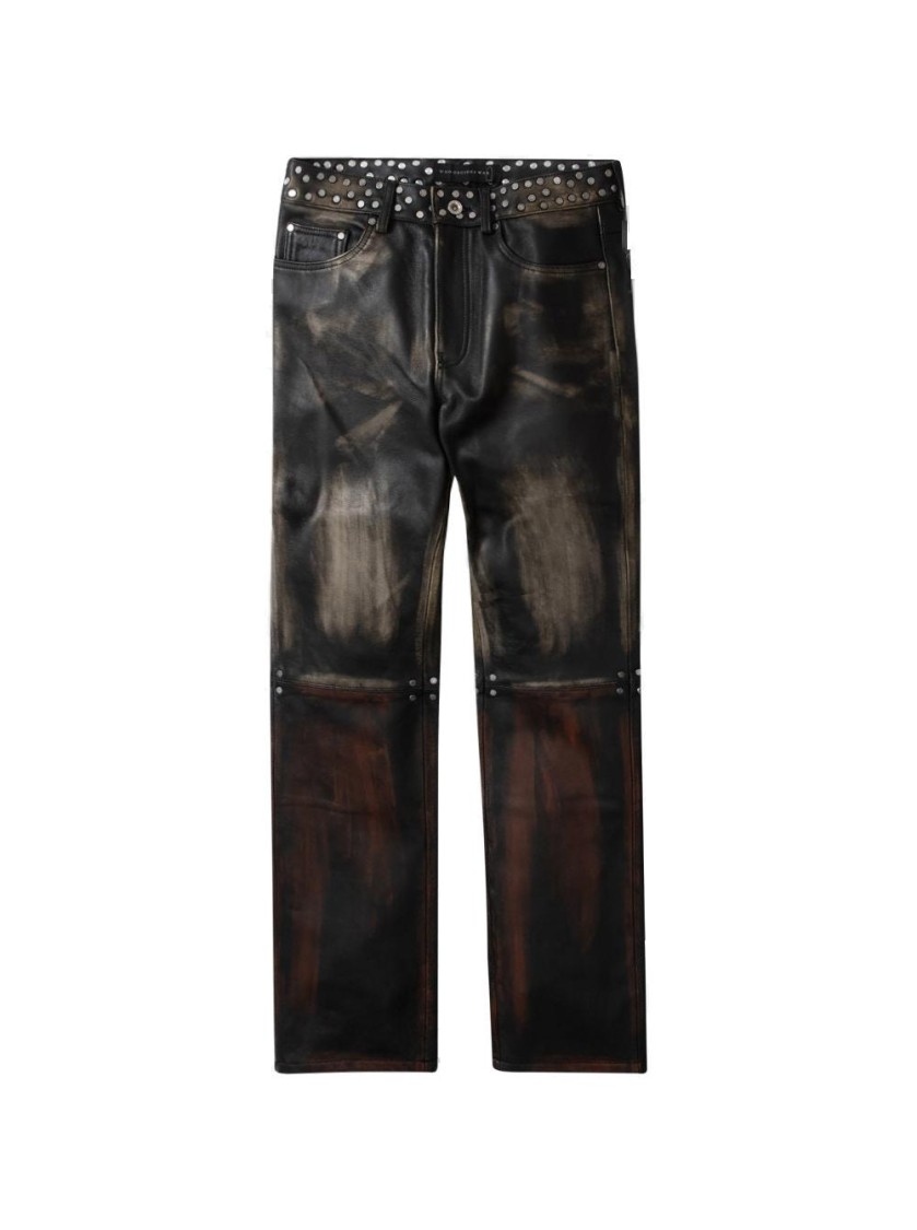 Who Decides War Studded Leather Trousers