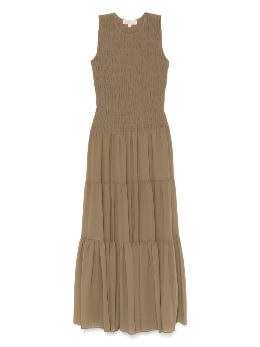MICHAEL KORS MICHAEL KORS MAXI DRESS WITH SMOCKED BODICE