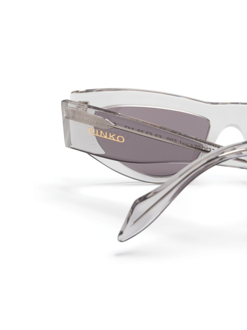 PINKO PINKO ANGULAR CAT-EYE GRAY SUNGLASSES WITH TRANSPARENT FRAME