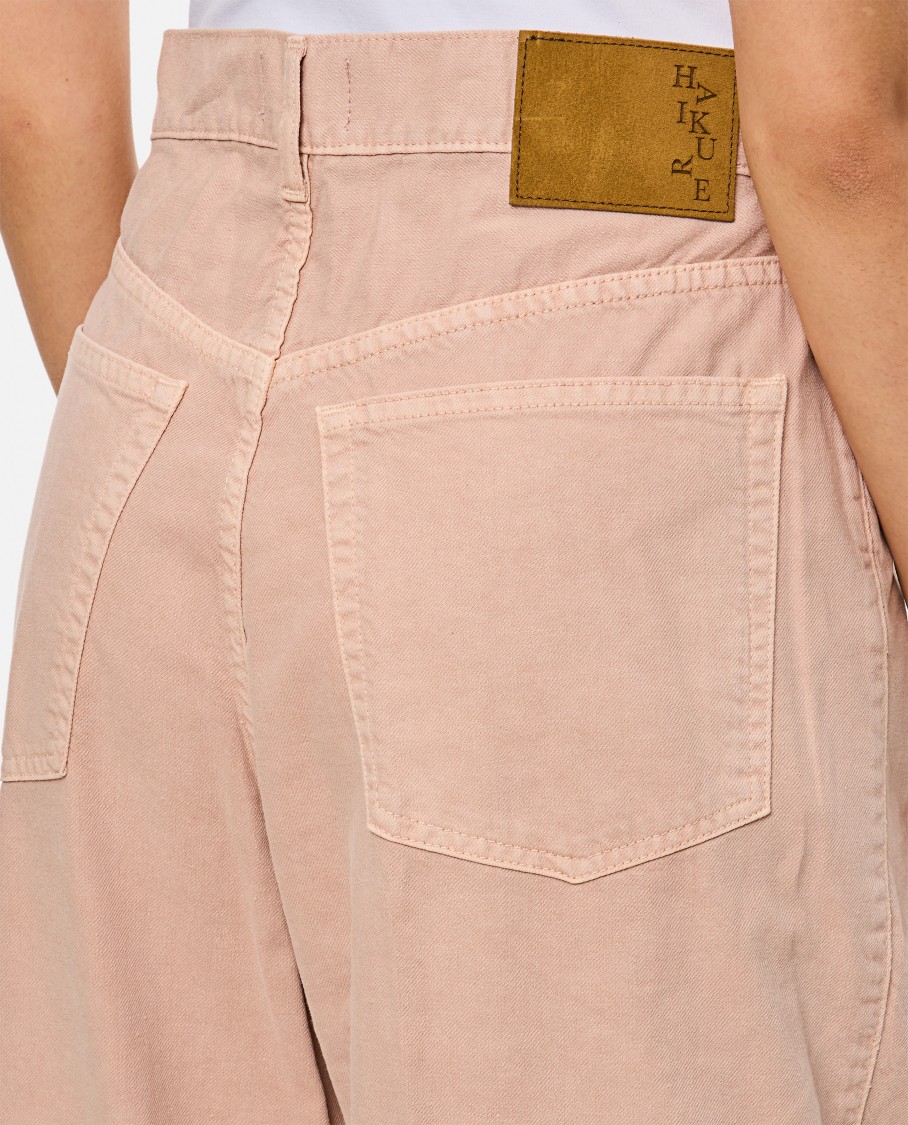 Haikure Wide High-waisted Jeans With Relaxed Fit And Pleat Details In Brown
